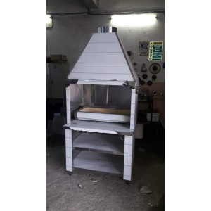 Ayaklı , Davlumbazlı , Kömürlü Izgara Tezgahı 