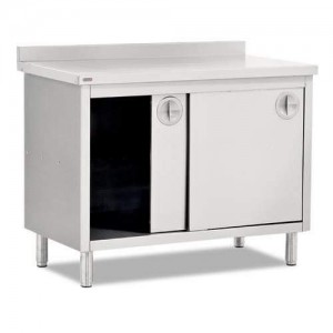 Kapalı Sürgü Kapılı Paslanmaz Çelik Çalışma Tezgahı | Fiamak