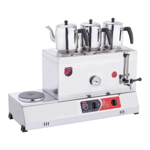 Silverinox Elektrikli 3 Demlikli 40 Litre Çay Kazanı