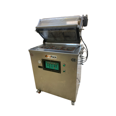 Fiapack Yarı Otomatik 3 Bölmeli Yemek Paketleme Makinesi Gazlı , Vakumlu Tabak Kapatma Makinesi