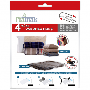 Vakumlu Hurç Torbası - Pratik,Yer Kaplamaz - 4'lü Set