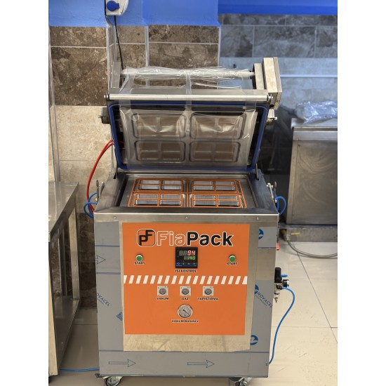 4 Bölmeli Yarı Otomatik Gazlı Yemek Paketleme Makinesi - Yüksek Kapasiteli MAP Sistemi