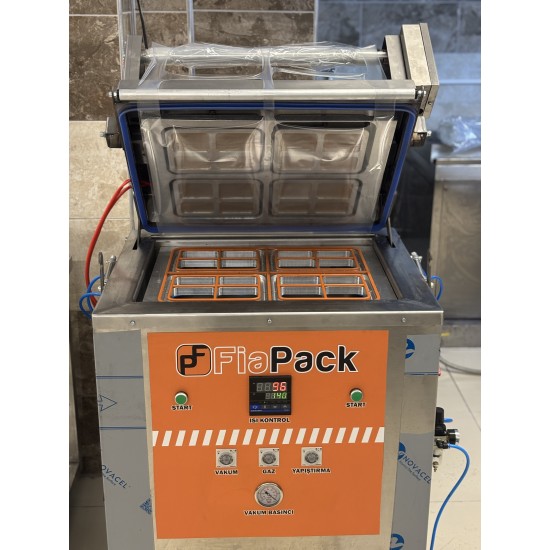 4 Bölmeli Yarı Otomatik Gazlı Yemek Paketleme Makinesi - Yüksek Kapasiteli MAP Sistemi