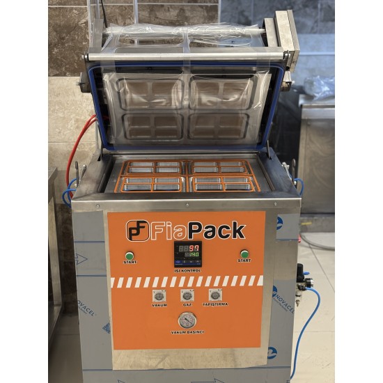 4 Bölmeli Yarı Otomatik Gazlı Yemek Paketleme Makinesi - Yüksek Kapasiteli MAP Sistemi