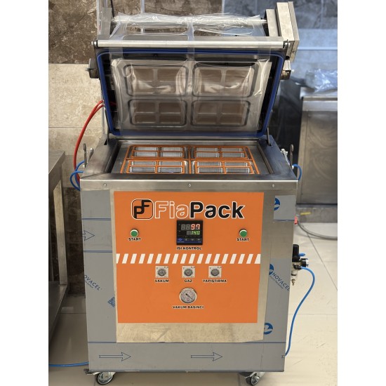 4 Bölmeli Yarı Otomatik Gazlı Yemek Paketleme Makinesi - Yüksek Kapasiteli MAP Sistemi