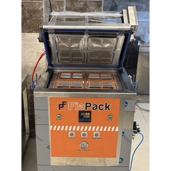 4 Bölmeli Yarı Otomatik Gazlı Yemek Paketleme Makinesi - Yüksek Kapasiteli MAP Sistemi