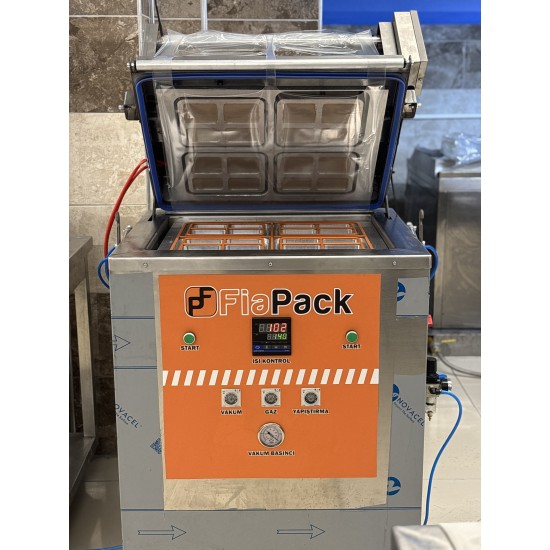 4 Bölmeli Yarı Otomatik Gazlı Yemek Paketleme Makinesi - Yüksek Kapasiteli MAP Sistemi