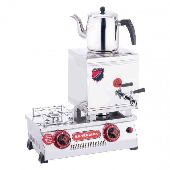 Silverinox Doğalgazlı 1 Demlikli 10 Litre Çay Kazanı ( CE Belgeli )