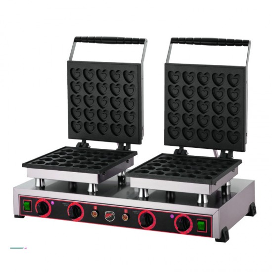 Silverinox Pankek Bubble Makinası Çiftli Kapaklı Kalpli