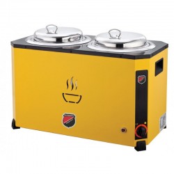 Silverinox Sarı Çiftli Çorba Isıtıcısı Çorba Kazanı 9+9 Litre