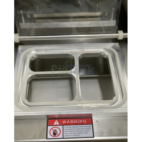 Fiapack FTY21 Yarı Otomatik Tabak Kapatma Makinesi 227x178 mm 3 Bölmeli