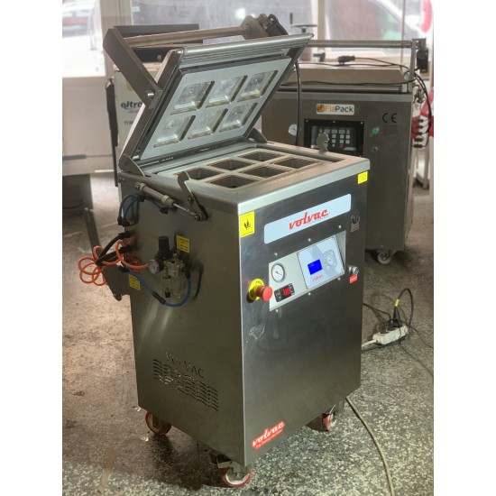 İkinci El 2 Kalıplı Gazlı Tabak Kapatma Makinesi VOLVAC 110x110 mm ve 190x144 mm