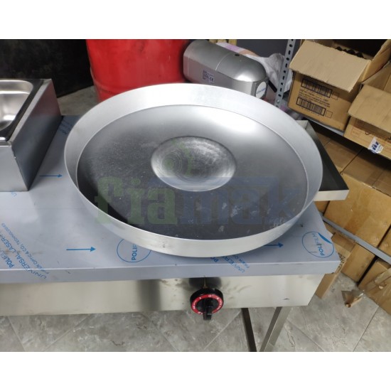 Ayaklı Paslanmaz Çift'li Et, Tavuk Tantuni Tezgahı 160x50 cm  Tüp'lü,Doğalgaz'lı