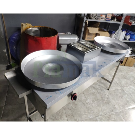 Ayaklı Paslanmaz Çift'li Et, Tavuk Tantuni Tezgahı 160x50 cm  Tüp'lü,Doğalgaz'lı