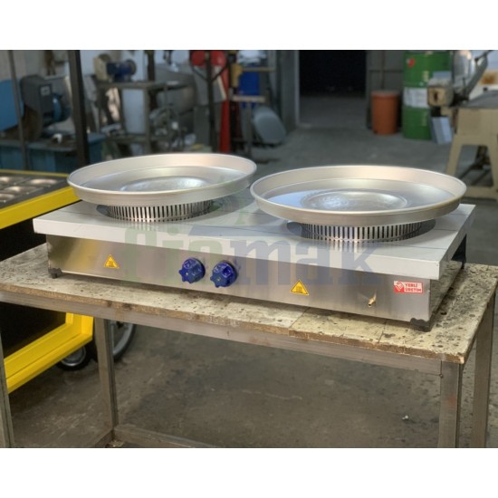 Paslanmaz Çiftli Tantuni Ocağı 50x110 cm | Yüksek Kapasiteli Et ve Tavuk Tantuni Hazırlığı