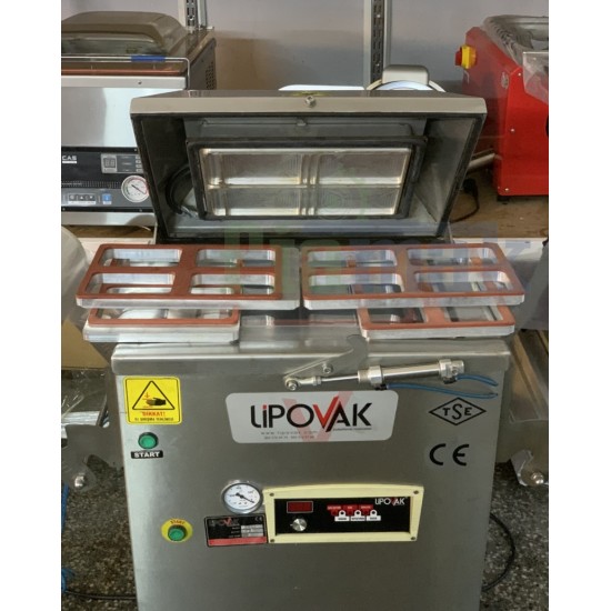 Lipovak Gazlı Vakumlu Tabak Kapatma Makinesi ikinci el 5 Kalıpla Beraber
