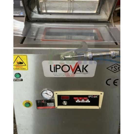 Lipovak Gazlı Vakumlu Tabak Kapatma Makinesi ikinci el 5 Kalıpla Beraber