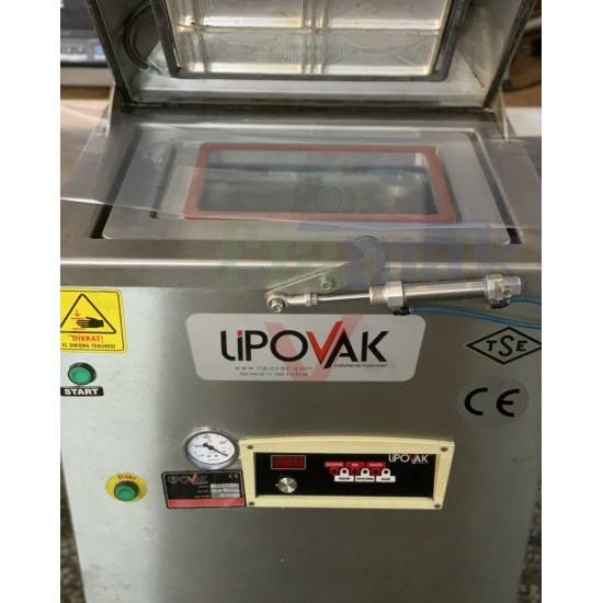 Lipovak Gazlı Vakumlu Tabak Kapatma Makinesi ikinci el 5 Kalıpla Beraber
