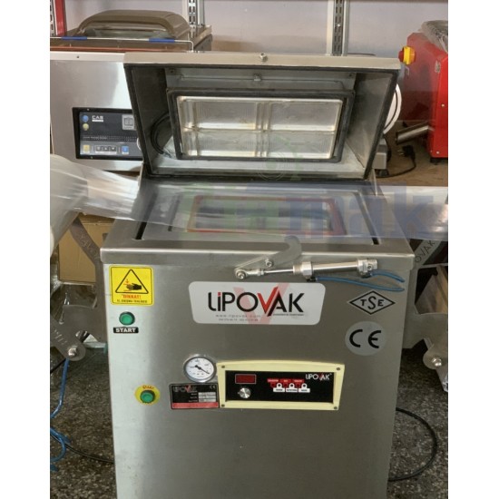 Lipovak Gazlı Vakumlu Tabak Kapatma Makinesi ikinci el 5 Kalıpla Beraber