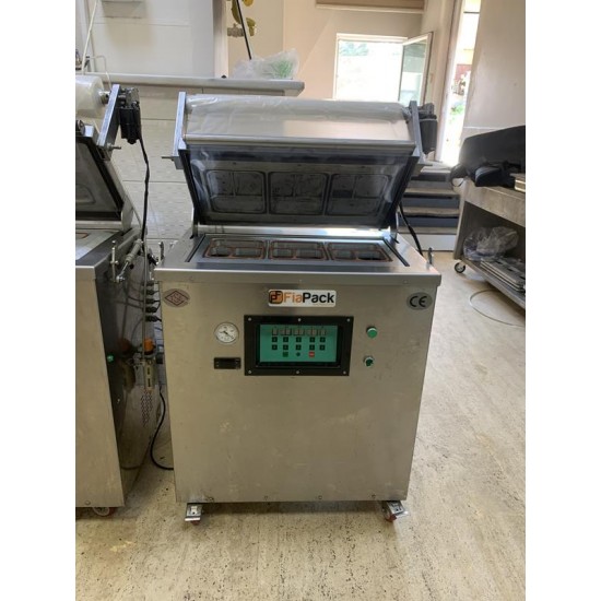 Fiapack Yarı Otomatik 3 Bölmeli Yemek Paketleme Makinesi Gazlı , Vakumlu Tabak Kapatma Makinesi