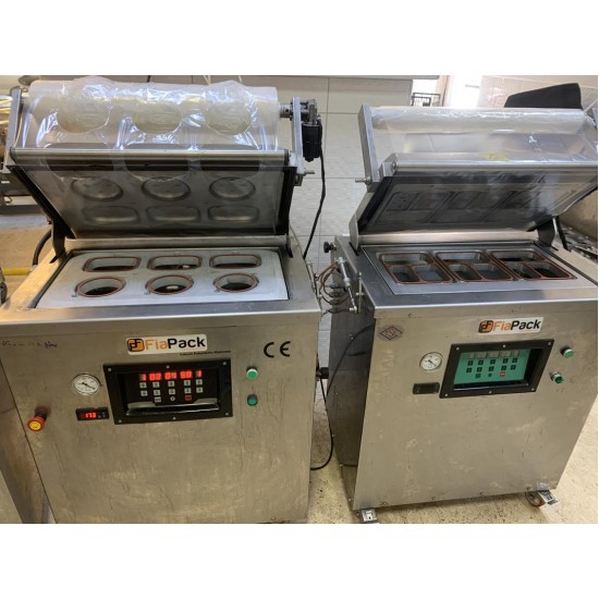 Fiapack Yarı Otomatik 3 Bölmeli Yemek Paketleme Makinesi Gazlı , Vakumlu Tabak Kapatma Makinesi