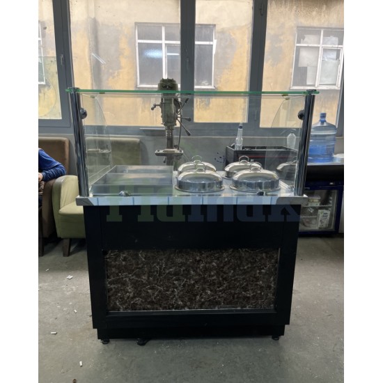 4+2 Yemek Tezgahı Benmari Ahşap Dekorlu - Tezgah