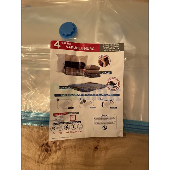 Vakumlu Hurç Torbası - Pratik,Yer Kaplamaz - 4'lü Set
