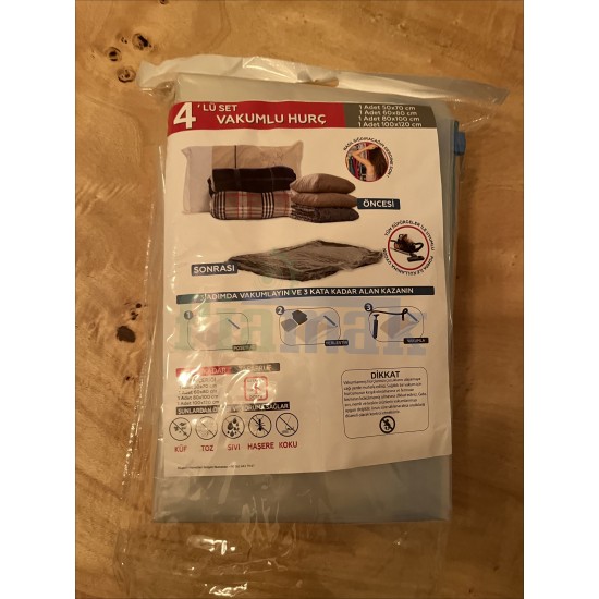 Vakumlu Hurç Torbası - Pratik,Yer Kaplamaz - 4'lü Set