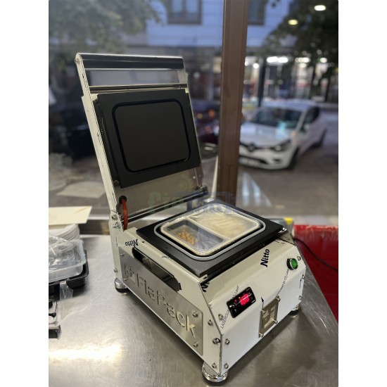 Paslanmaz Kase Tabak Kapatma Makinesi 2 Bölmeli Yemek Paketleme GMF-2