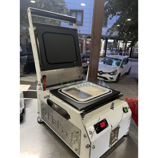 Paslanmaz Kase Tabak Kapatma Makinesi 2 Bölmeli Yemek Paketleme GMF-2