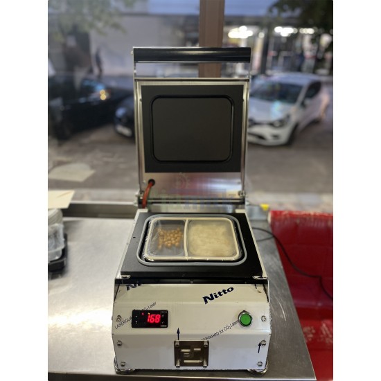 Paslanmaz Kase Tabak Kapatma Makinesi 2 Bölmeli Yemek Paketleme GMF-2