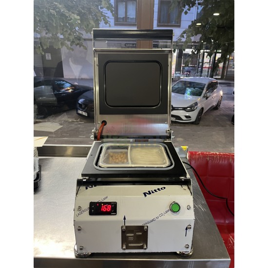 Paslanmaz Kase Tabak Kapatma Makinesi 2 Bölmeli Yemek Paketleme GMF-2