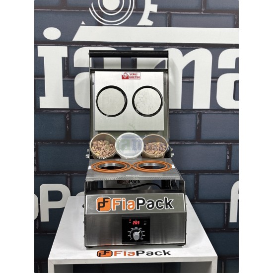 Paslanmaz 2 Adet Bardak Kapatma Makinesi Bardak Paketleme Makinası