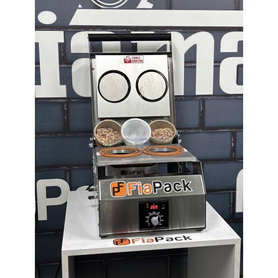 Paslanmaz 2 Adet Bardak Kapatma Makinesi Bardak Paketleme Makinası