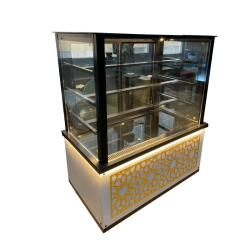 Fiamak Beyaz İşlemeli Mobilya Görünümlü Pasta Dolabı 100 CM