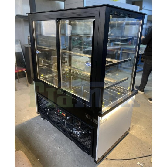 Fiamak Beyaz İşlemeli Mobilya Görünümlü Pasta Dolabı 100 CM