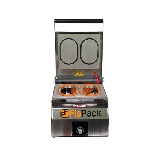 FiaPack Çift Gözlü Oval Tabak Kapatma Makinesi (117x177 mm)