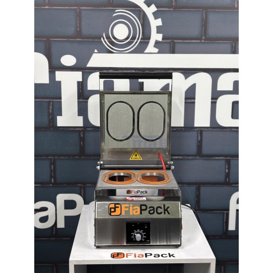 FiaPack Çift Gözlü Oval Tabak Kapatma Makinesi (117x177 mm)