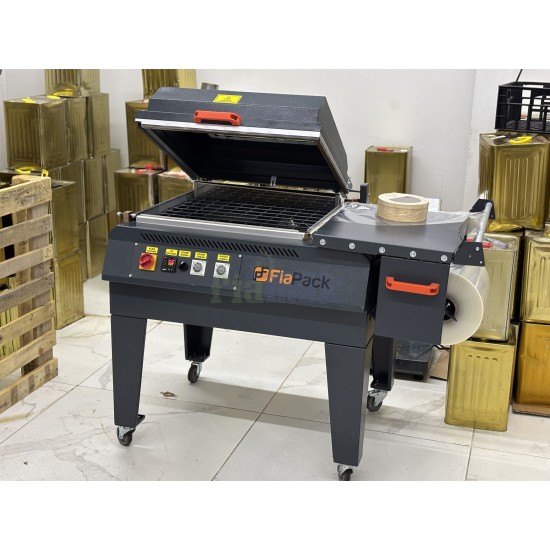 Profesyonel FiaPack Kapaklı Shrink Ambalaj Makinesi – Tek Adımda Kesme ve Mühürleme (50x60 cm)