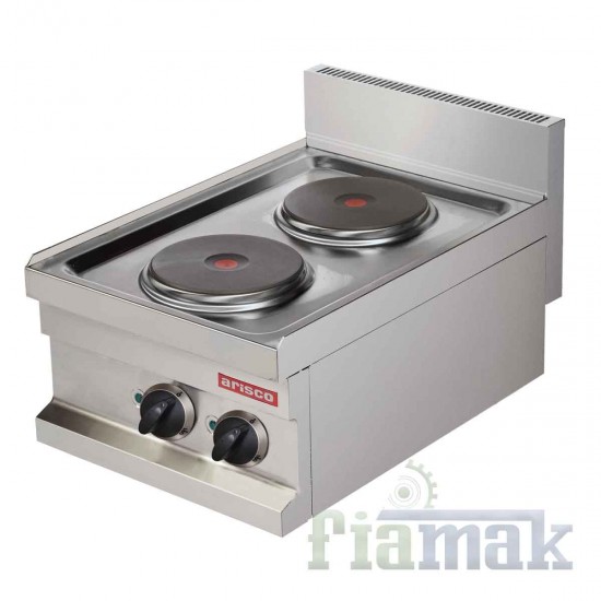 Arisco Hotmax EC604 İkili Elektrikli Set Üstü Ocak – 2x2000W, 7 Kademe Isı Kontrolü, Paslanmaz Çelik