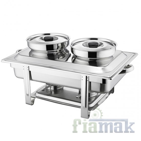 Arisco Yakıtlı Chafing Dish (Reşo) M21178 – Paslanmaz Çelik Gövde, 2 mm Çerçeve Kalınlığı, Yakıtlı Isıtma Sistemi