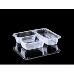 Üst Folyo Yapıştırmalı Tabak Kapatma Makinesine Uygun Kap FT-370-H37 3 Bölmeli (17.8 x 22.7 x 3.7H cm)